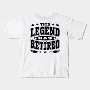 This Legend Has Retired Cool Retirement Typography Black Kids T-Shirt